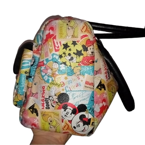 Authentic Disney Park Cartoon Handbag Collage Purse vintage Mickey & Friends bag - Picture 4 of 13